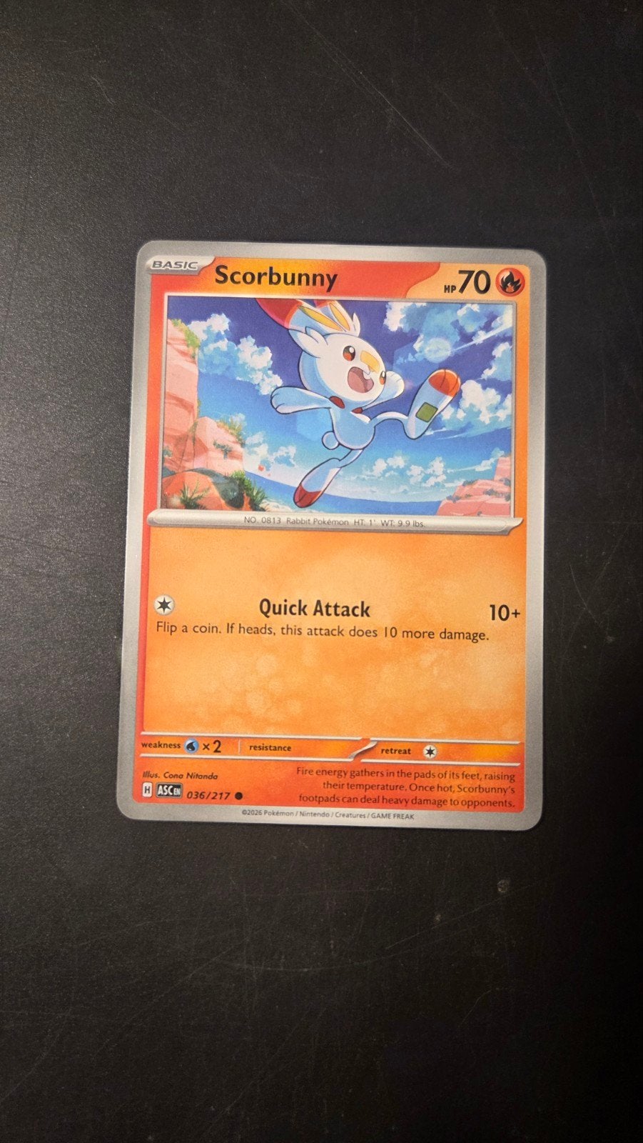 Scorbunny 036/217 Ascended Heroes Pokémon Kaart, Verzenden, Zo goed als nieuw, Losse kaart