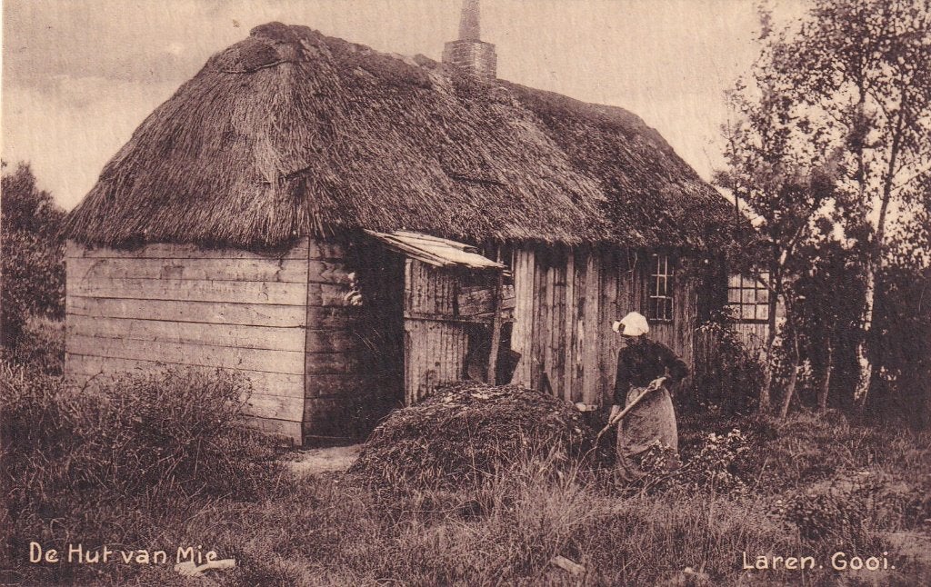 Oude Ansichtkaart: De Hut van Mie, Laren, Gooi, Ophalen of Verzenden, Voor 1920, Ongelopen, Noord-Holland