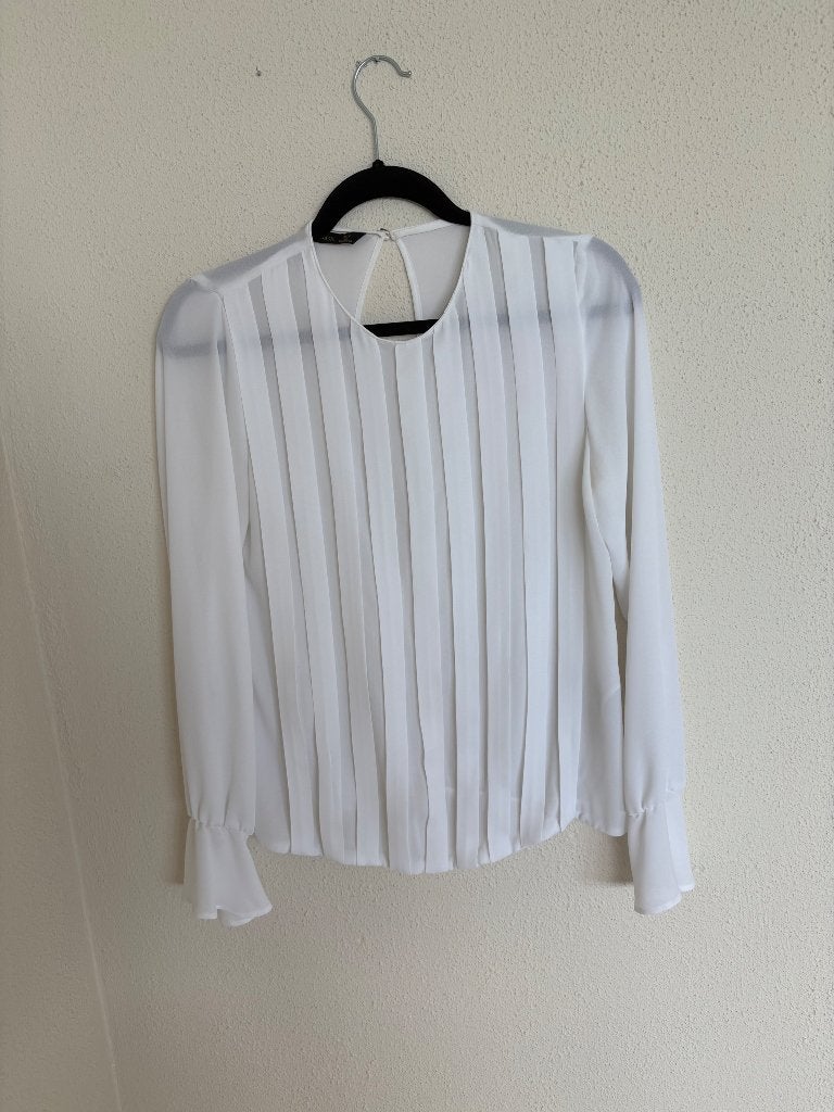 Zara Basic blouse, Kleding | Dames, Blouses en Tunieken, Zo goed als nieuw, Maat 36 (S), Wit, Ophalen of Verzenden