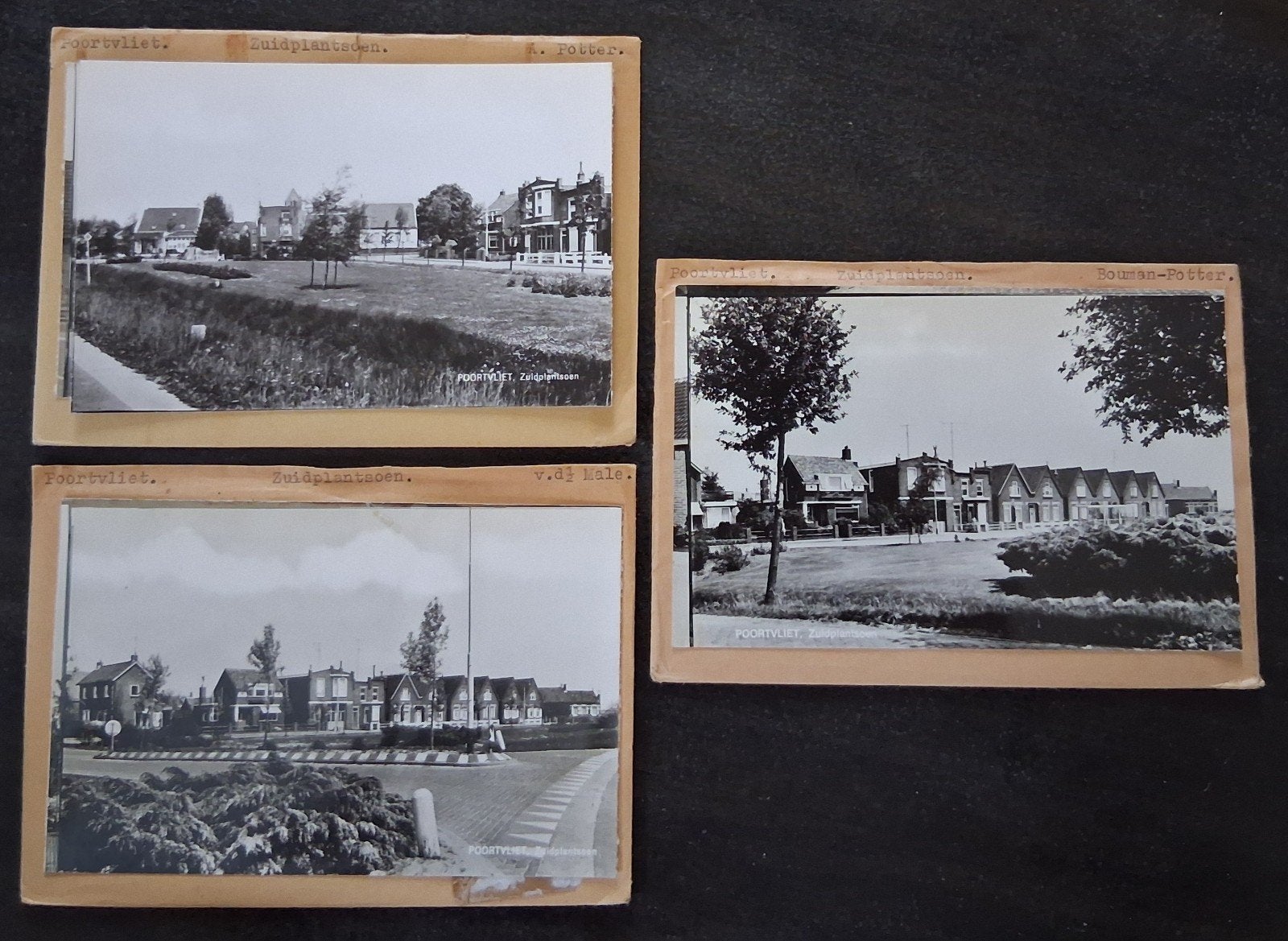 Poortvliet, 18 x glasplaat JosPe. o.a. Groene Kruis gebouw, Ophalen of Verzenden, 1960 tot 1980, Ongelopen, Zeeland