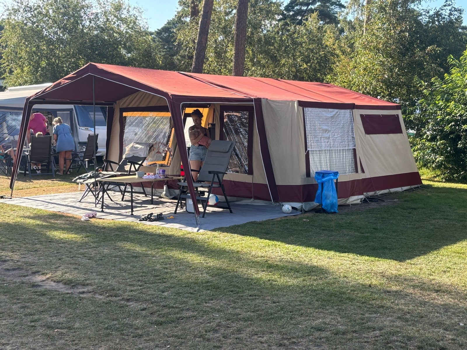 Ruime roadmaster familie s  vouwwagen met 4 slaapplaatsen, Meerkleurig, Aanwezig, Meer dan 6, Ophalen