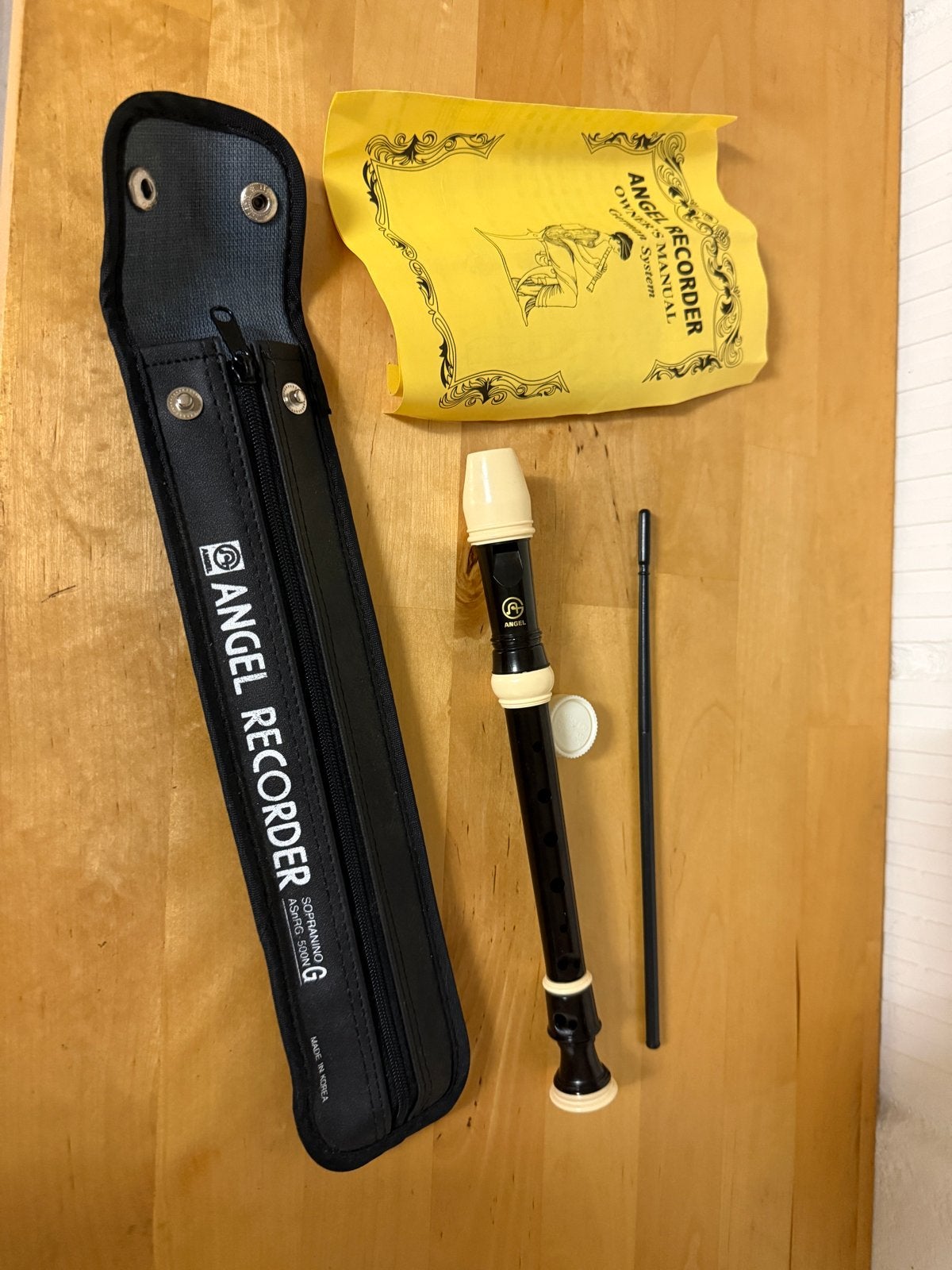 NIEUW Angel recorder Blokfluit met hoes en handleiding, Ophalen of Verzenden, Nieuw, Sopraan of Sopranino, Kunststof