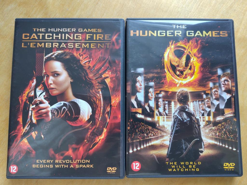 The Hunger Games DVD deel 1 + deel 2 (Catching fire), Cd's en Dvd's, Vanaf 12 jaar, Ophalen of Verzenden, Zo goed als nieuw