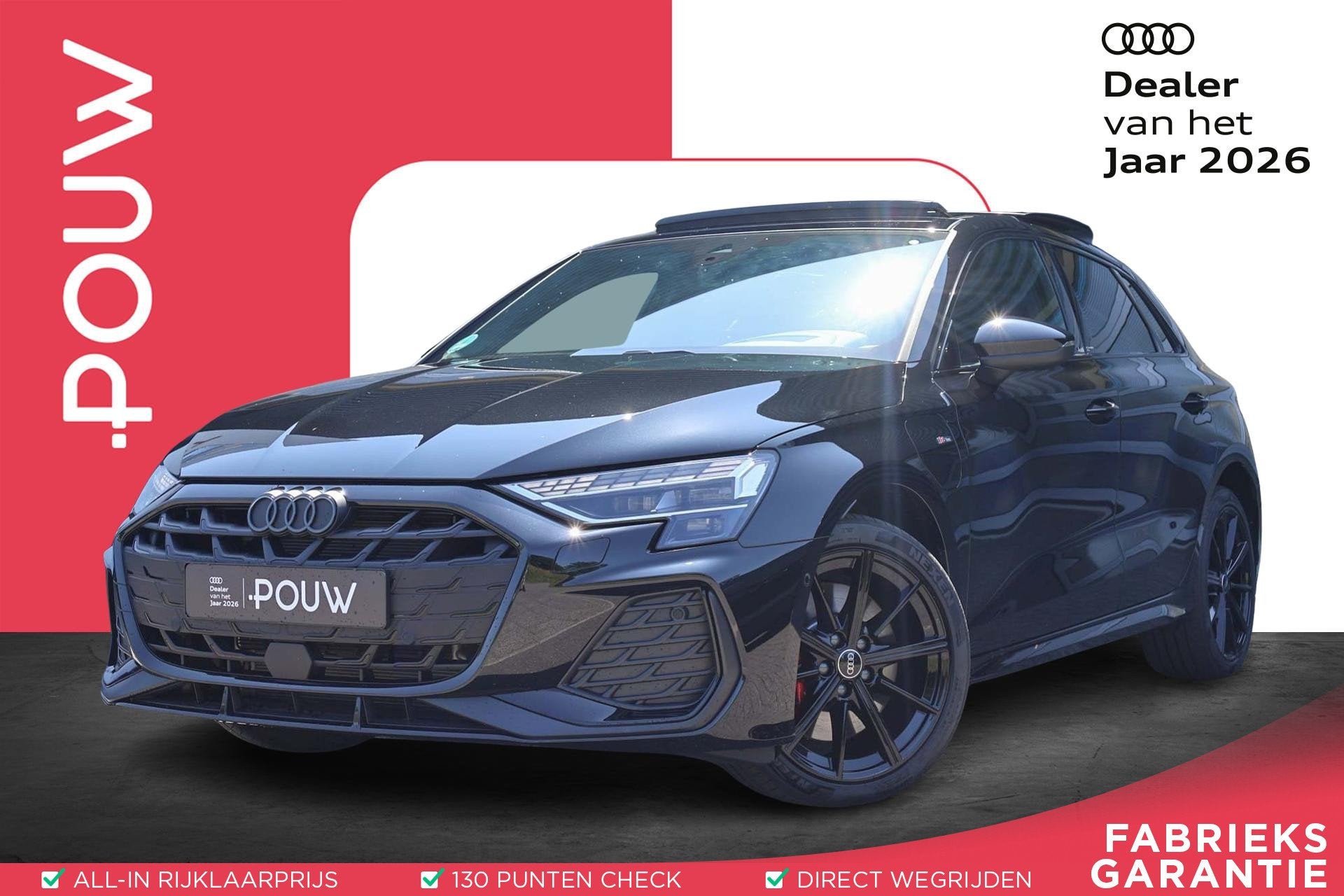 Audi A3 Sportback 45 TFSIe 272pk S edition Competition | Pan, Auto's, Audi, 12 maanden, 4 cilinders, 150 min, Leder en Stof
