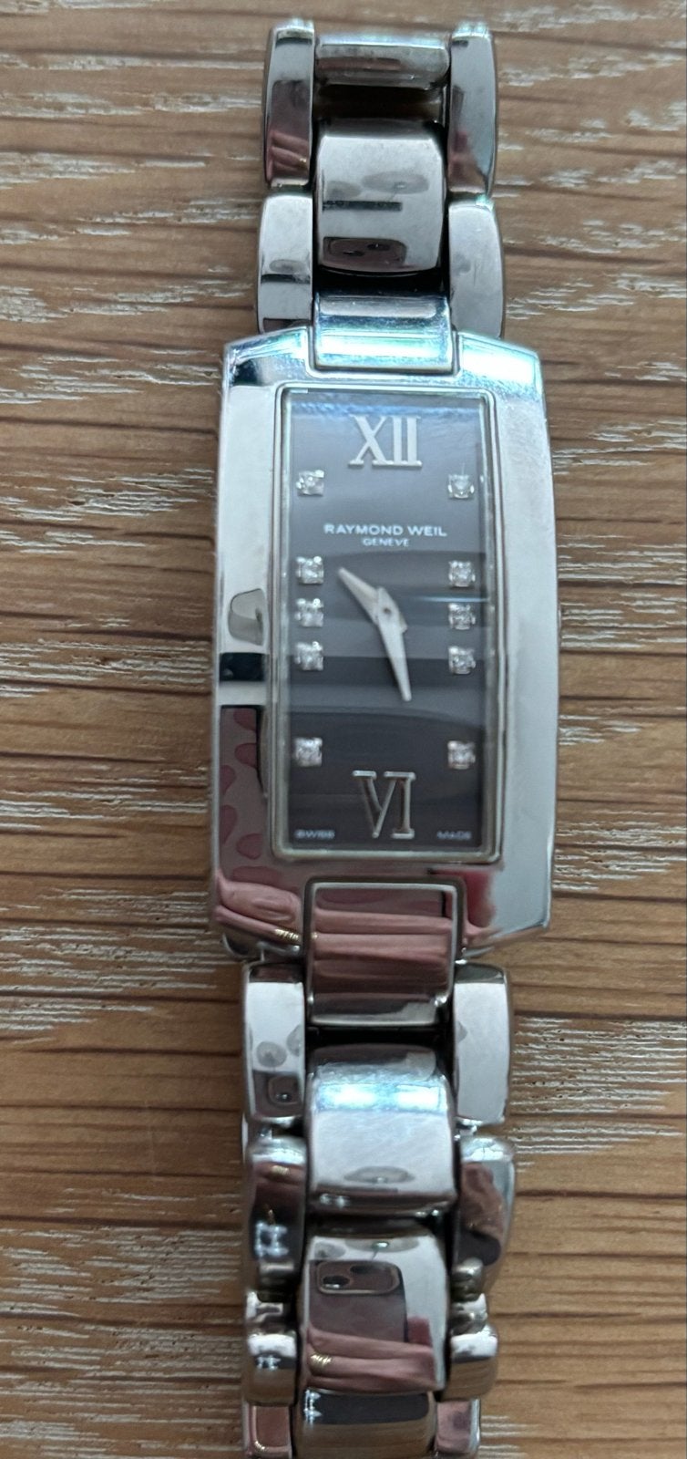 Raymond Weil Dames Horloge met Diamanten, Staal, Polshorloge, Zo goed als nieuw, Met strass