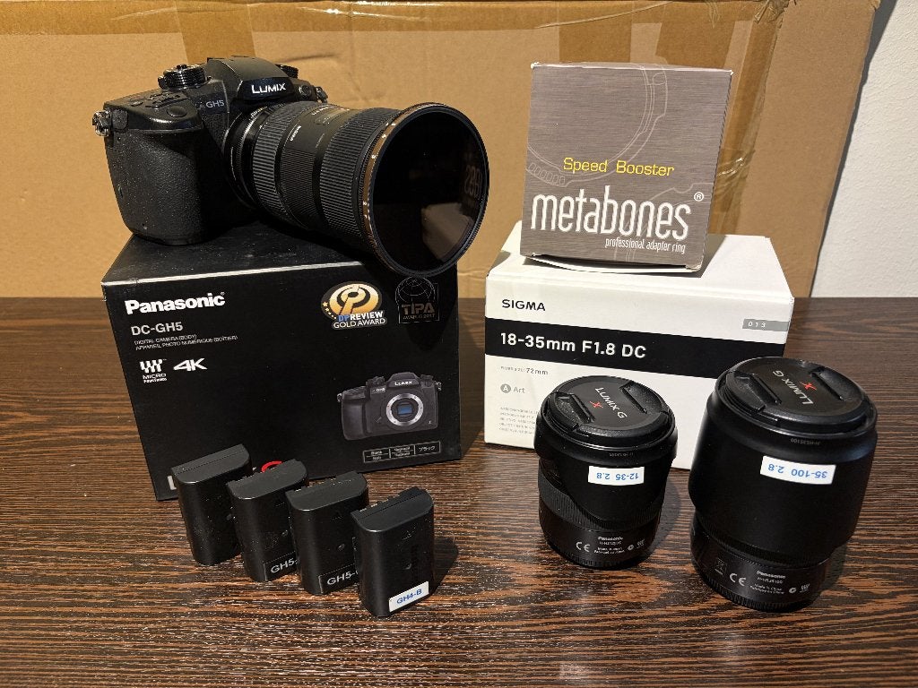 Panasonic GH5 complete set 3 lenzen + grip + accesoires, Ophalen, Gebruikt, Panasonic, 4 t/m 7 keer