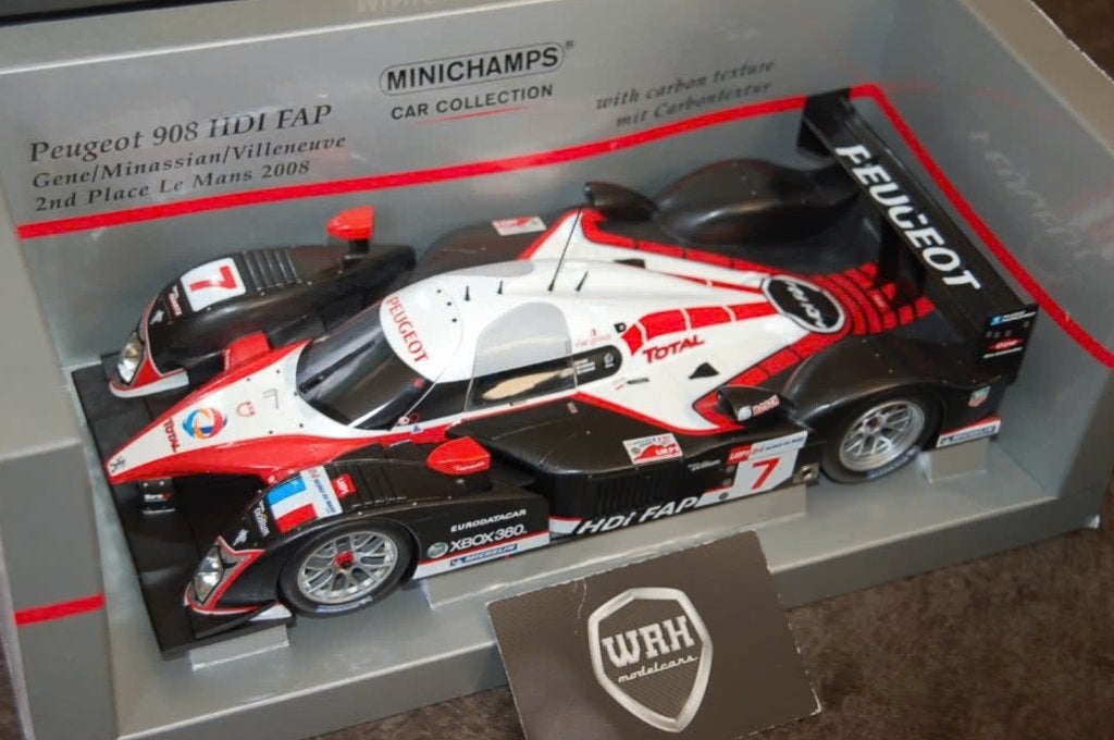 1:18 PEUGEOT 908 HDI LM 2008 VILLENEUVE #7 Minichamps WRH, Hobby en Vrije tijd, Modelauto's | 1:18, Verzenden, Zo goed als nieuw