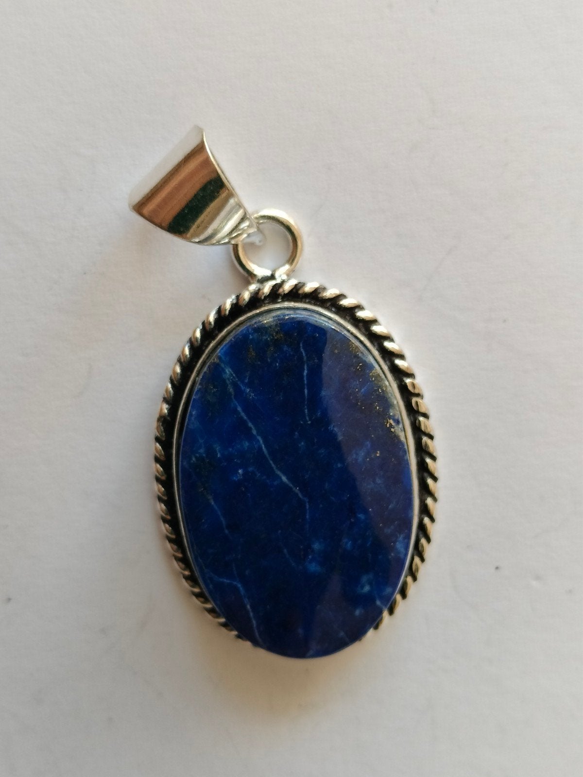 zilveren hanger met lapis lazuli, Overige voorstellingen, Nieuw, Met edelsteen, Zilver
