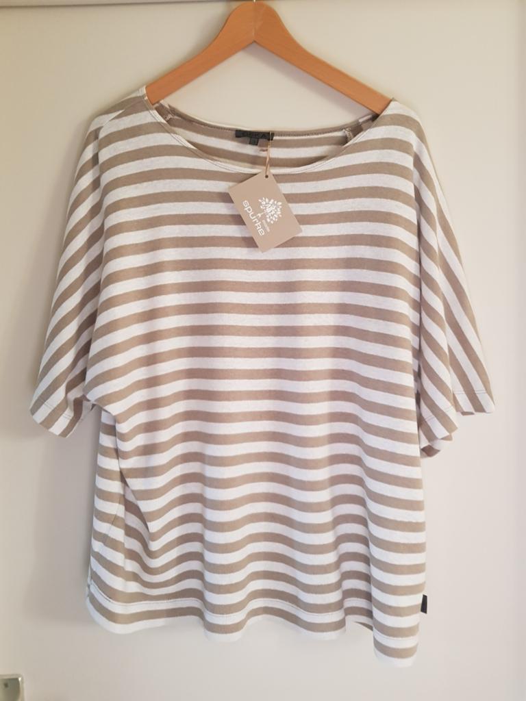 Oska beige wit gestreept katoen/ hennep shirt mt3 /XL Nieuw, Kleding | Dames, Beige, Maat 46/48 (XL) of groter, Nieuw, Ophalen of Verzenden