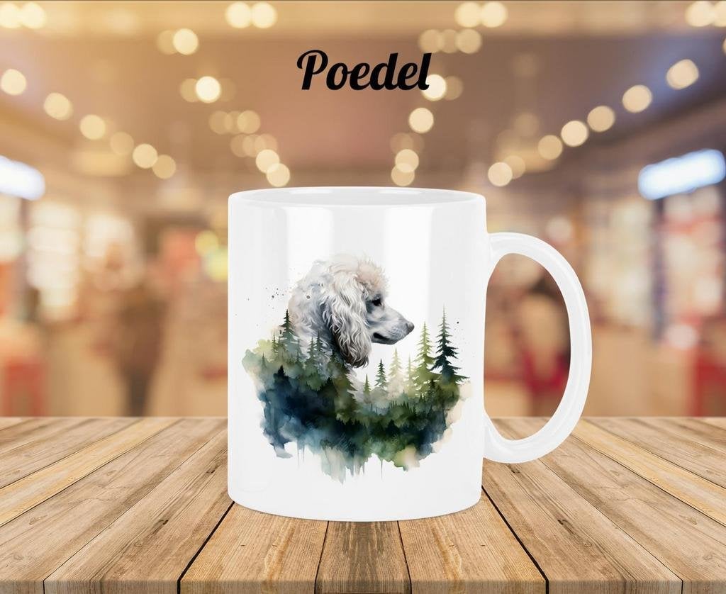 Poedel profiel mok, Verzenden, Nieuw, Overige stijlen, Kop(pen) en/of Schotel(s)