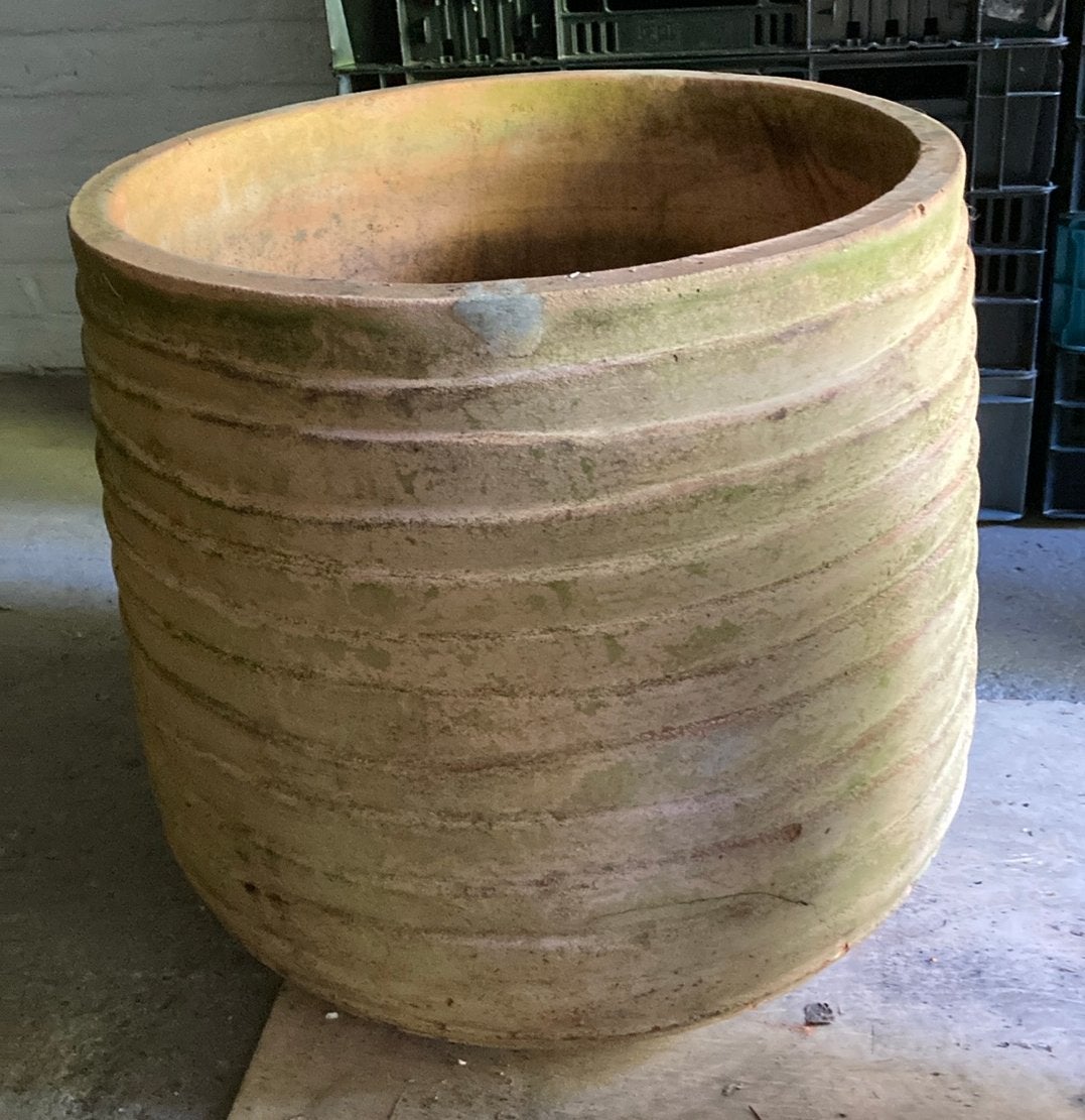 Grote terracotta bloempot, gebruikt, 25 tot 40 cm, Gebruikt, Balkon, Rond