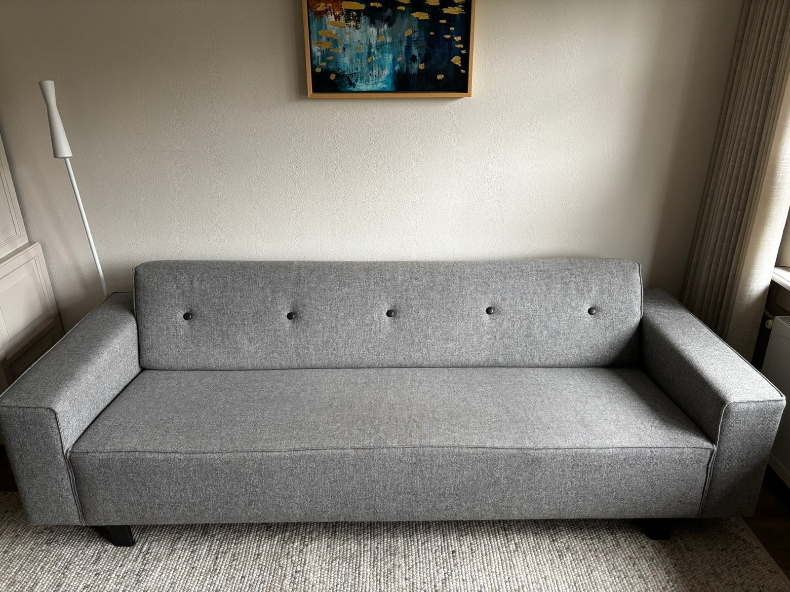 Bert Plantagie 3,5-zits designbank – grijs –zeer nette staat, Ophalen, Gebruikt, Driepersoons, 75 tot 100 cm