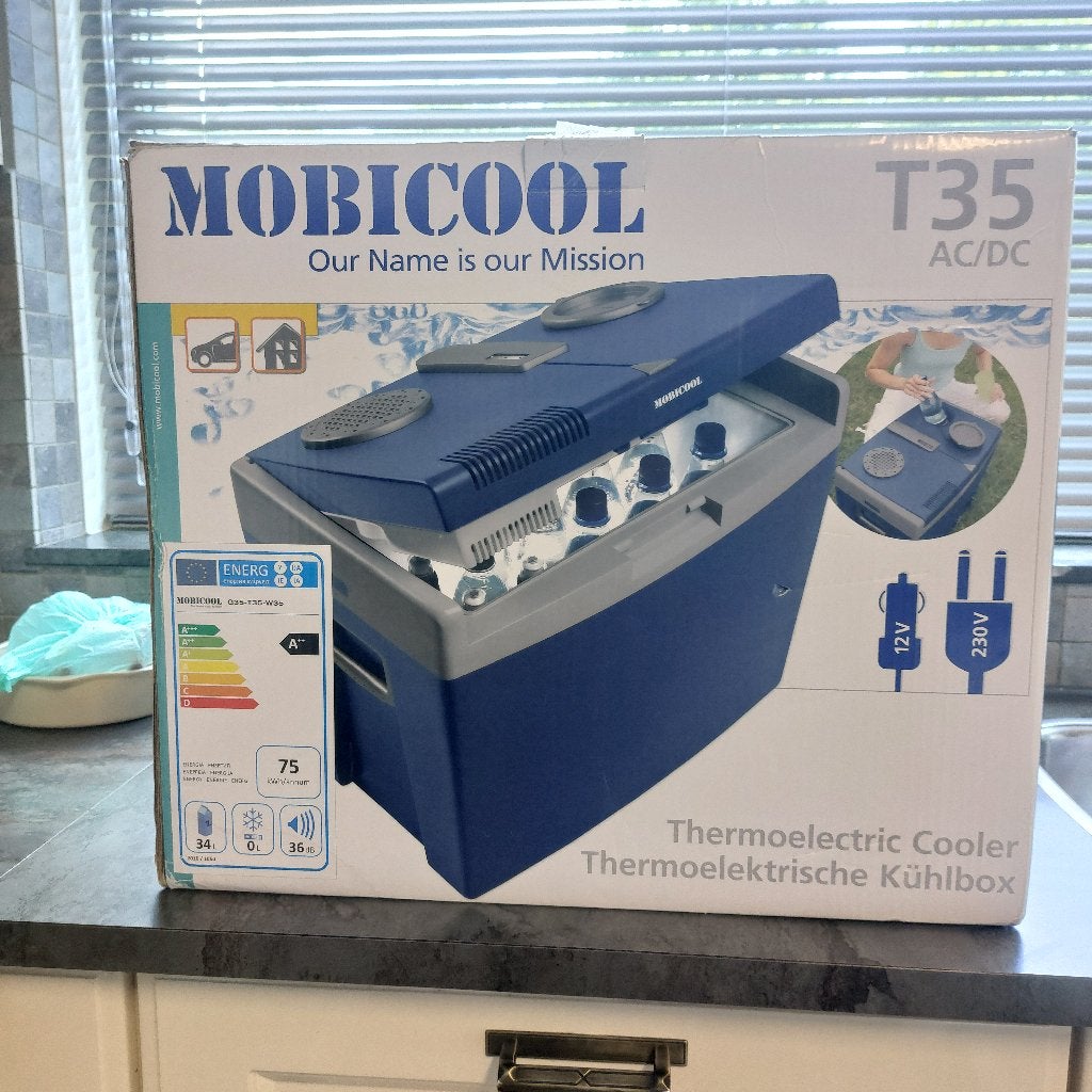 Mobicool T35 AC/DC Thermo-elektrische Koelbox, Caravans en Kamperen, Koelboxen, Ophalen, Zo goed als nieuw, Koelbox, Elektrisch