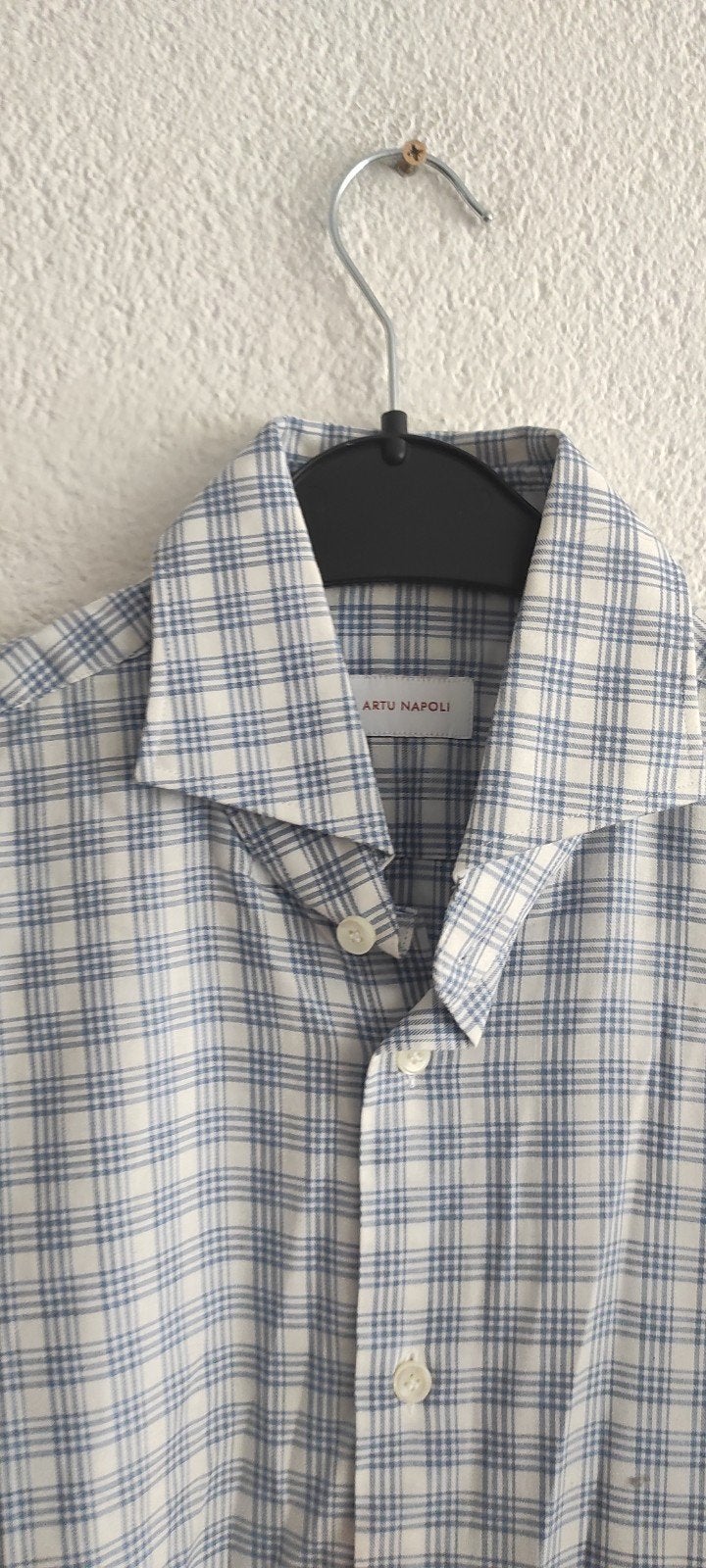Artu Napoli geruit overhemd - Halswijdte 40 (M), Blauw, Zo goed als nieuw, Artu Napoli, Halswijdte 39/40 (M)