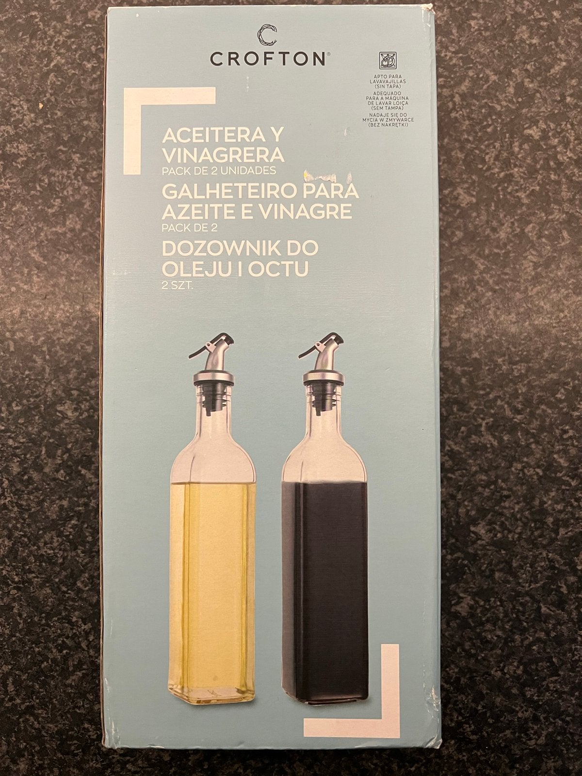 2x Olie- & Azijnflessen Glas met Doseerdop Crofton NIEUW, Huis en Inrichting, Nieuw, Ophalen of Verzenden, Overige merken, Glas