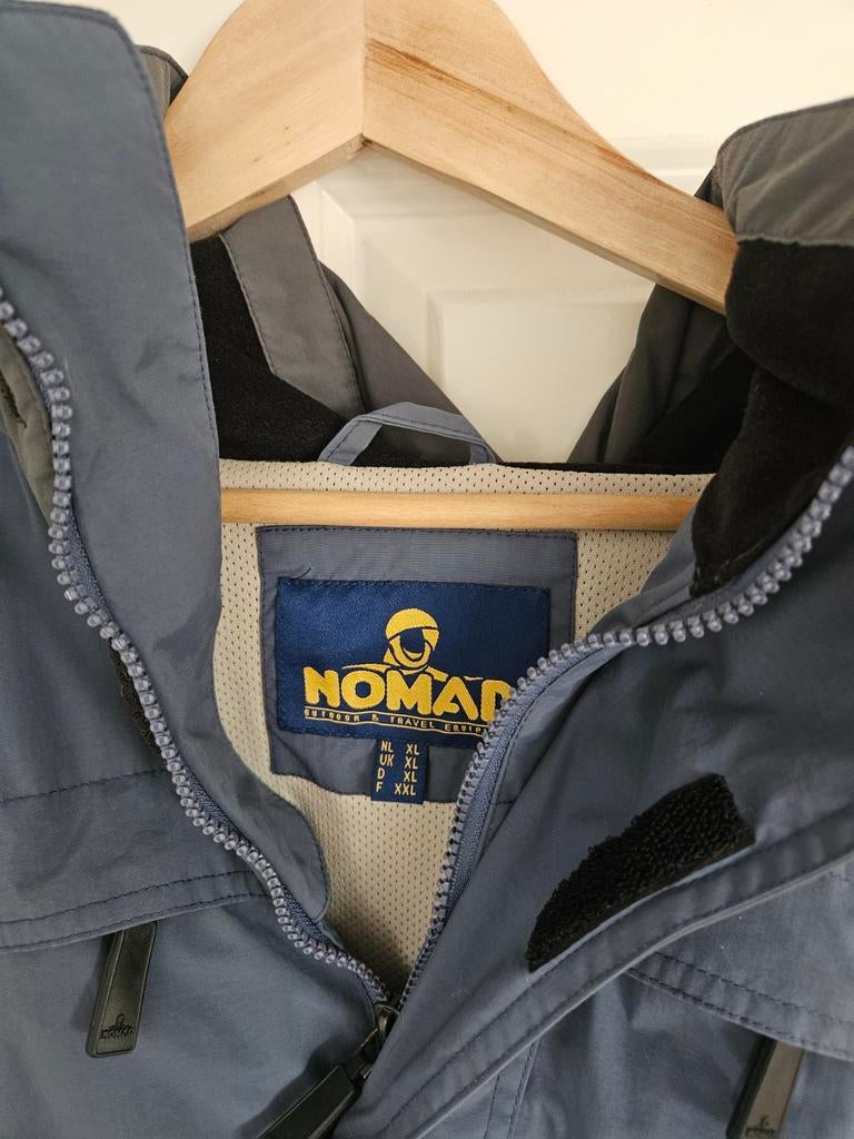 Nomad grijs/blauwe heren wandeljas mt XL, Ophalen of Verzenden, Gebruikt, Kleding