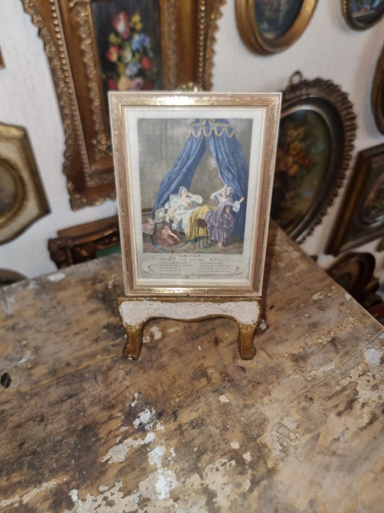 Oud lijstje met florentijns prentje R87, Antiek en Kunst, Ophalen of Verzenden