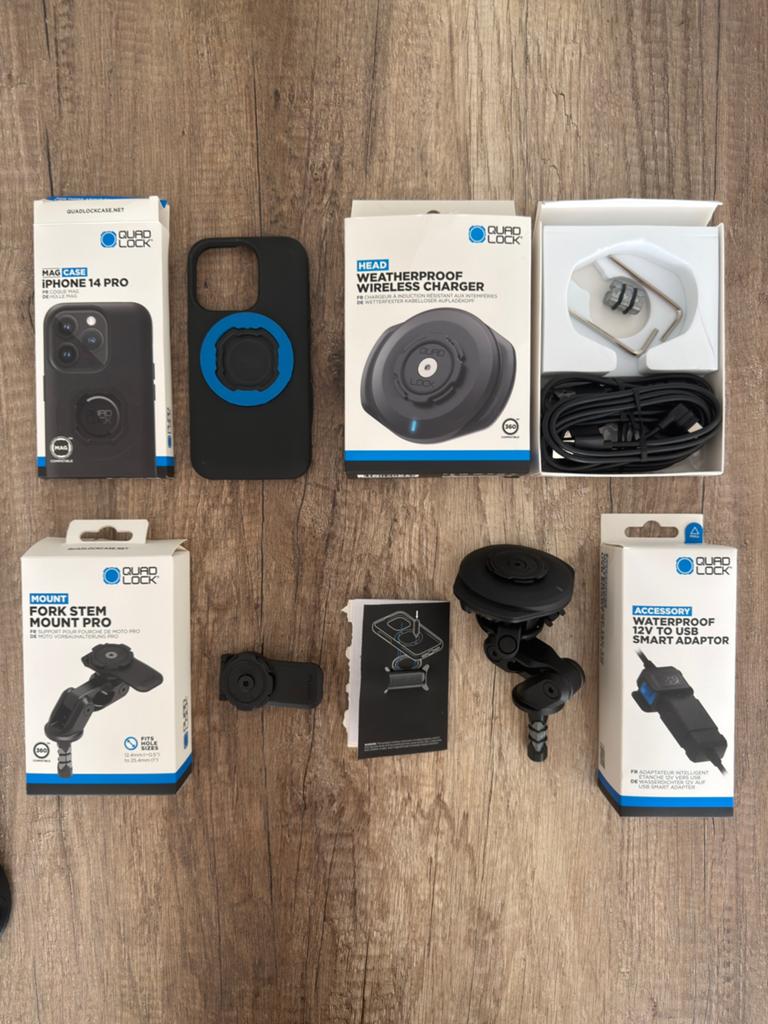 Volledig QuadLock Fork Stem Mount Pro systeem, Motoren, Accessoires | Overige, Nieuw, Ophalen