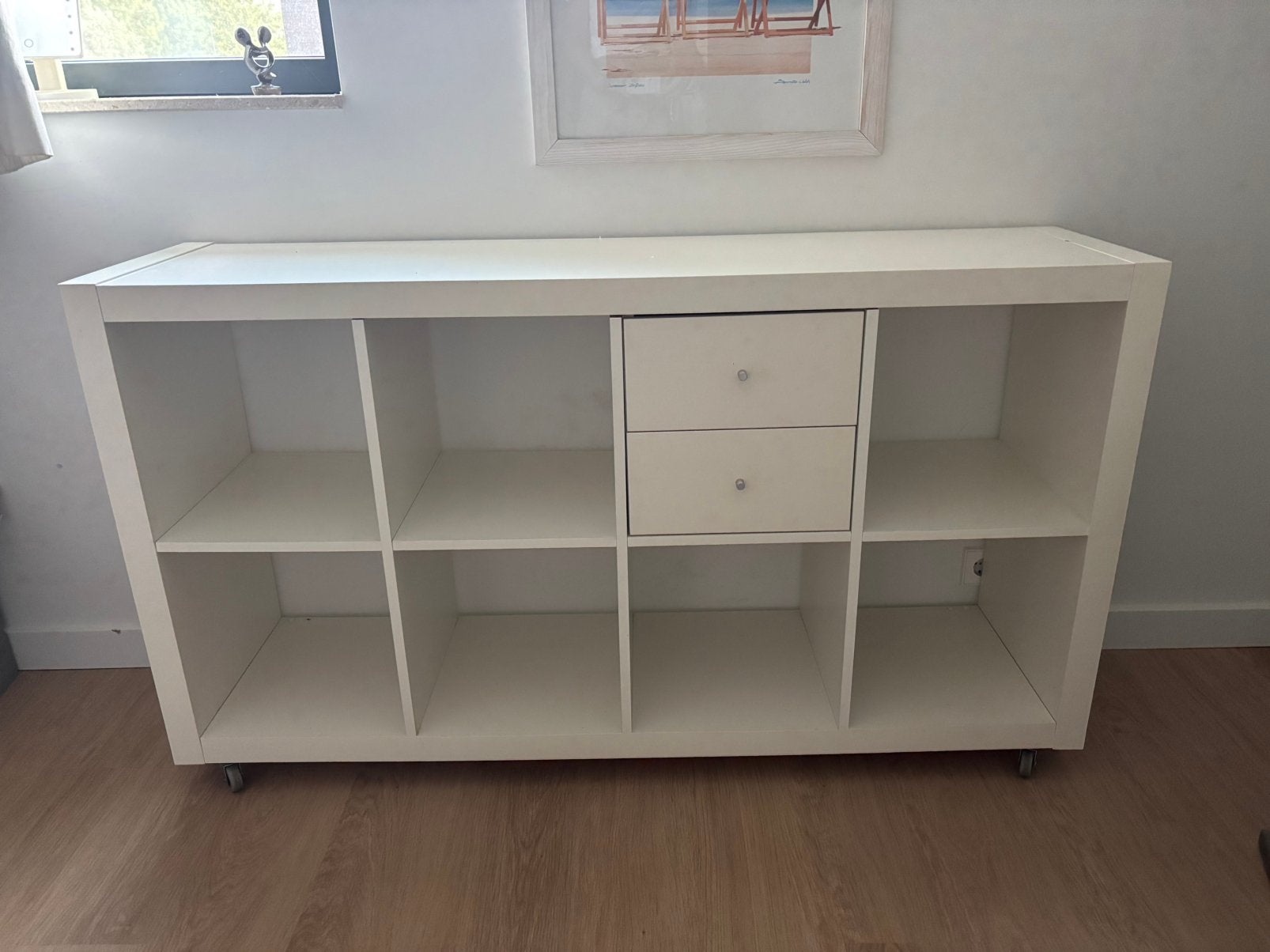 Ikea kallax vakjeskast met wieltjes en 2 laden, Ophalen, Gebruikt