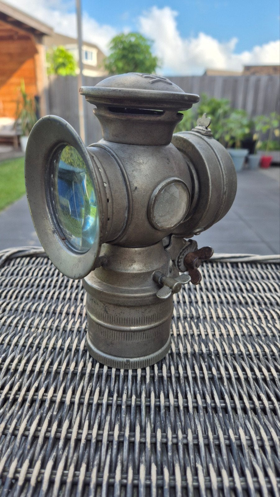 Antieke Bauer Fietslamp - Vintage Carbidlamp, Antiek en Kunst, Ophalen of Verzenden