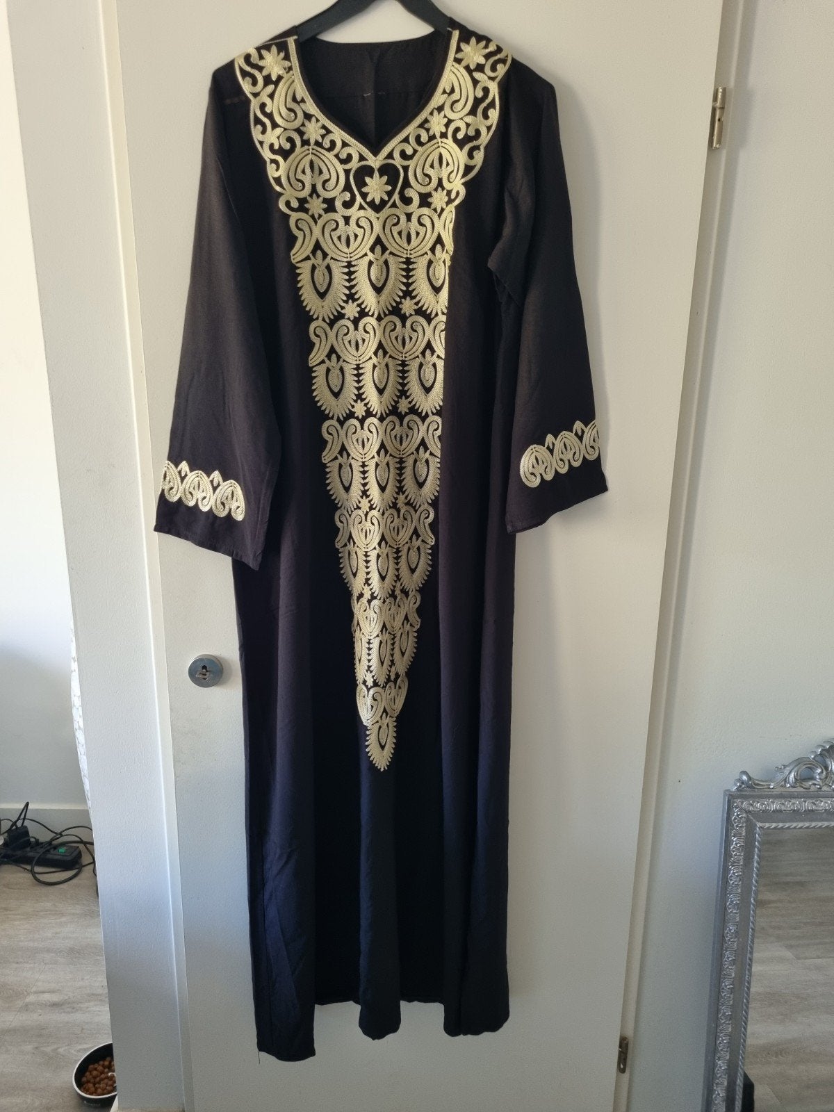 Nieuwe Egyptische Galabiya - Zwart Katoen - Maat M t/m XXL, Verzenden, Maat 46/48 (XL) of groter, Nieuw, Onder de knie