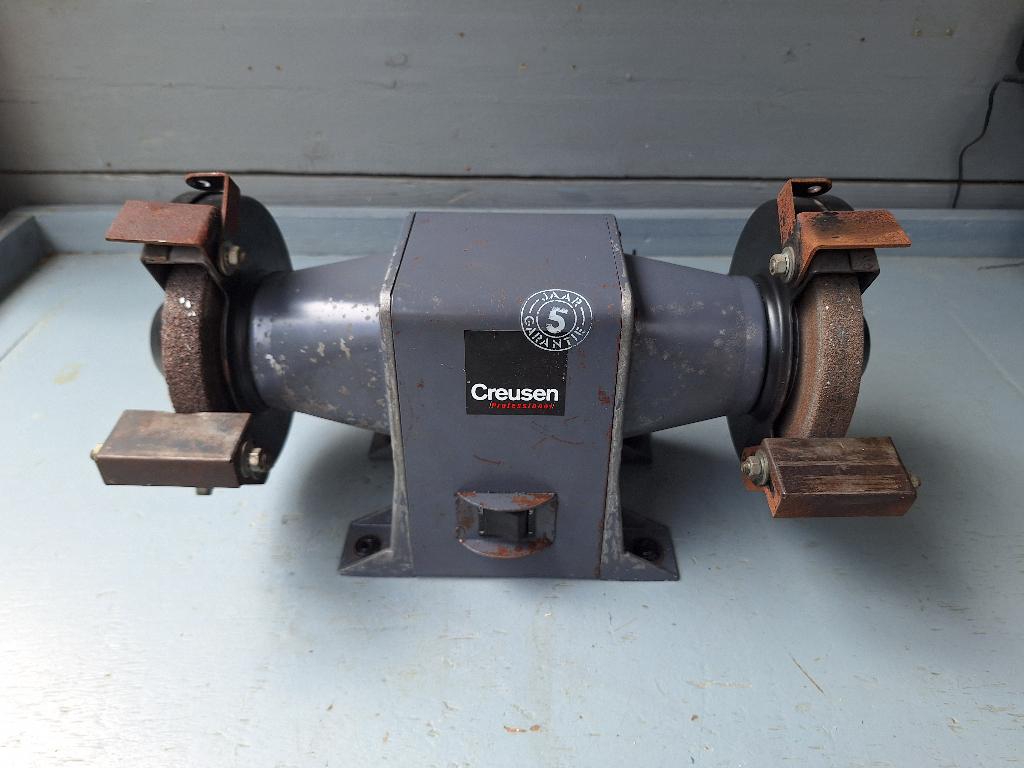 Creusen DS8150T werkbankslijper, Doe-het-zelf en Verbouw, Ophalen of Verzenden, Gebruikt, Minder dan 700 watt, Werkbankslijpmachine