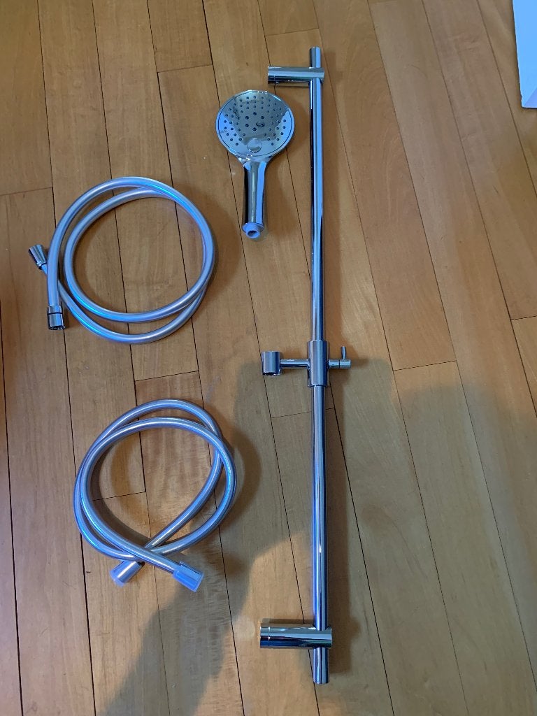 Douche glijstang, slangen en douchekop, Ophalen, Nieuw, Chroom, Douche