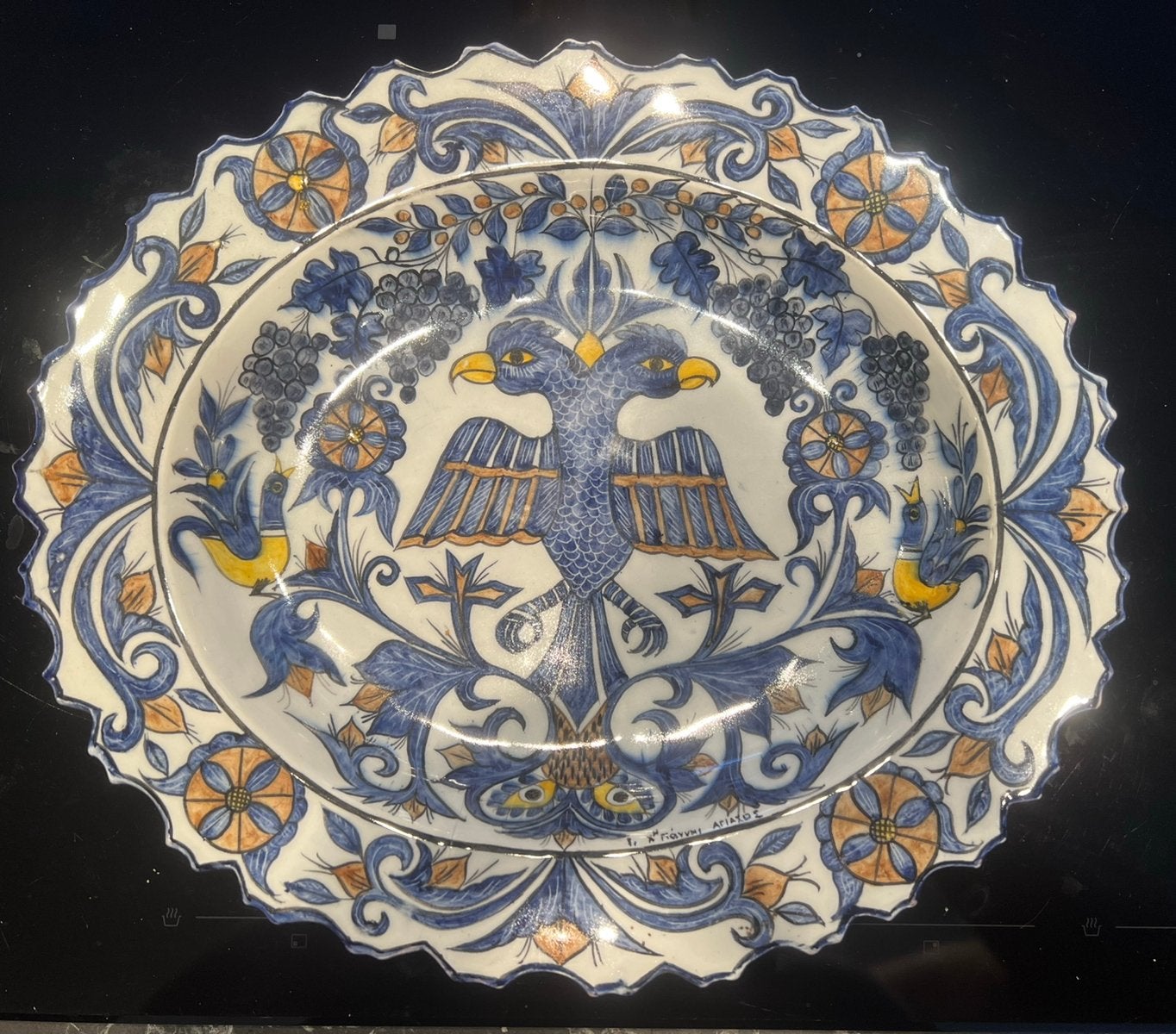 Handgeschilderd wand/sierschaal, Ophalen of Verzenden