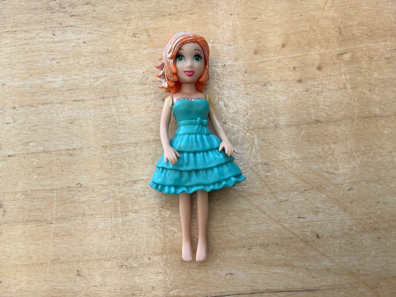 Polly Pocket vintage popje in turquoise jurk, Ophalen, Gebruikt, Overige typen
