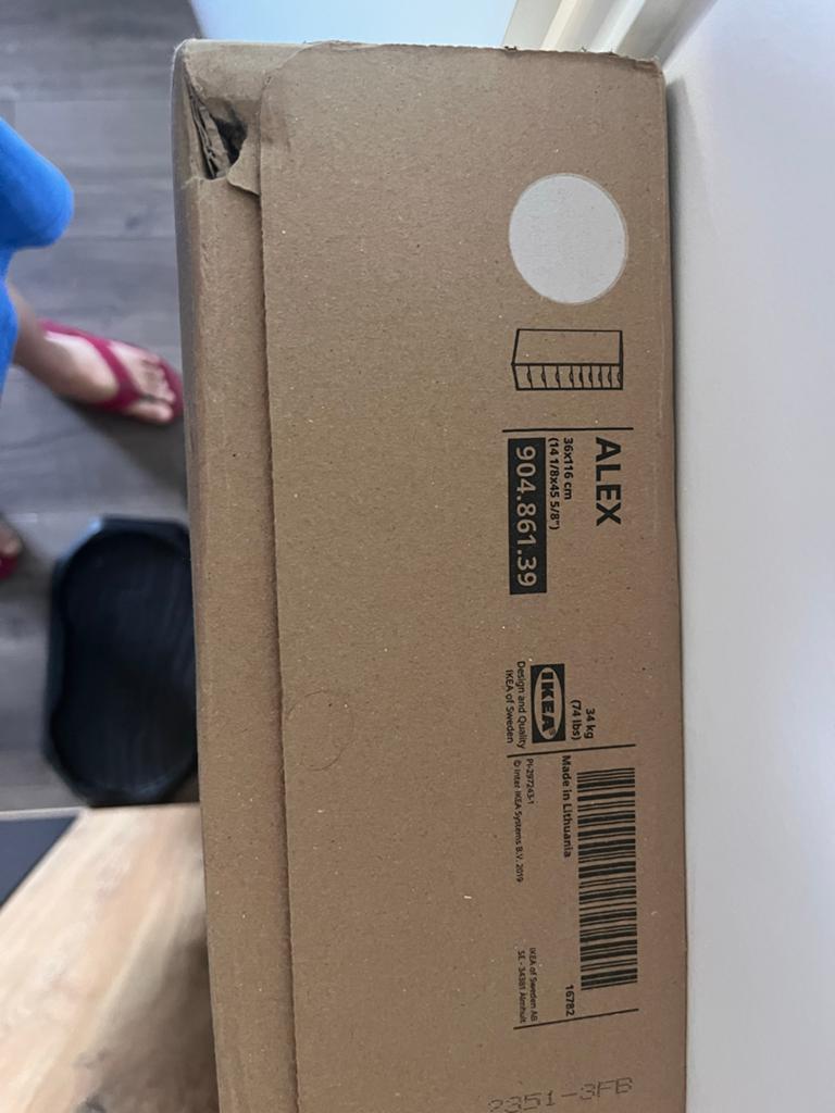 IKEA ALEX Ladeblok met 9 lades, wit - Nieuw in doos, Huis en Inrichting, Kasten | Ladekasten, Ophalen, Minder dan 50 cm, 5 laden of meer