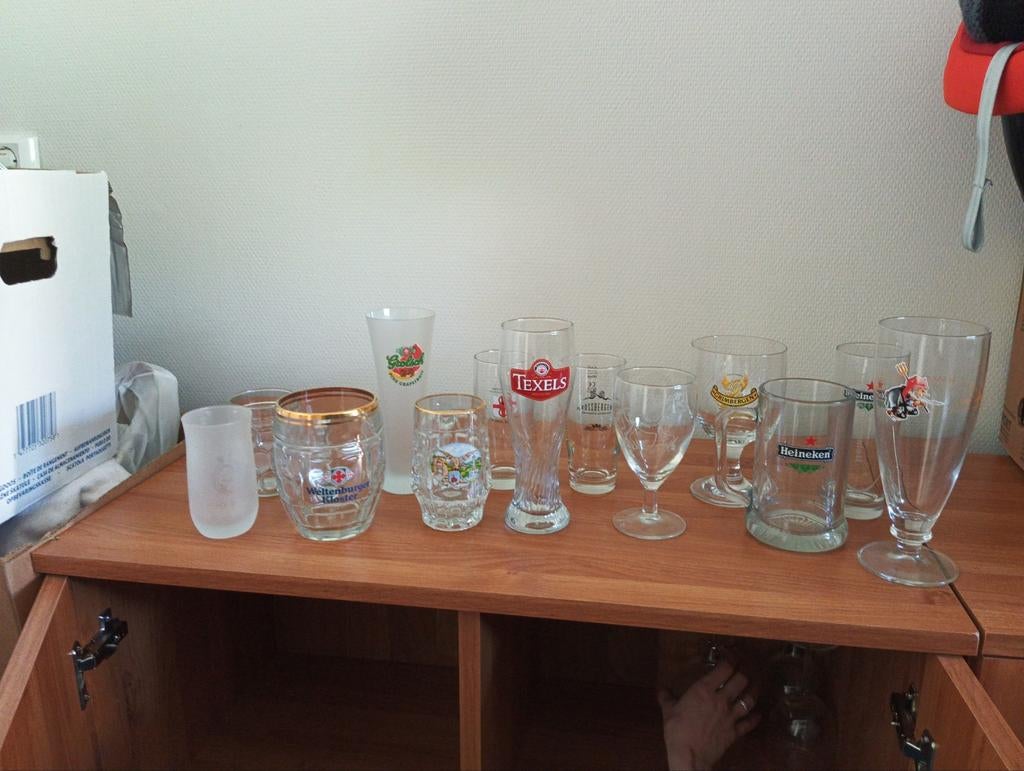 Bierglazen pakket - 13 verschillende glazen!, Ophalen of Verzenden, Gebruikt, Glas of Glazen, Heineken