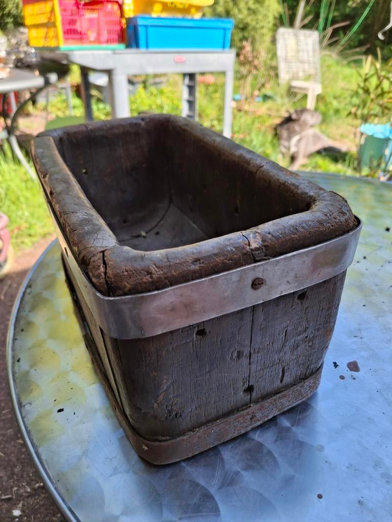 Antieke houten kaasvorm met metalen banden, Ophalen of Verzenden