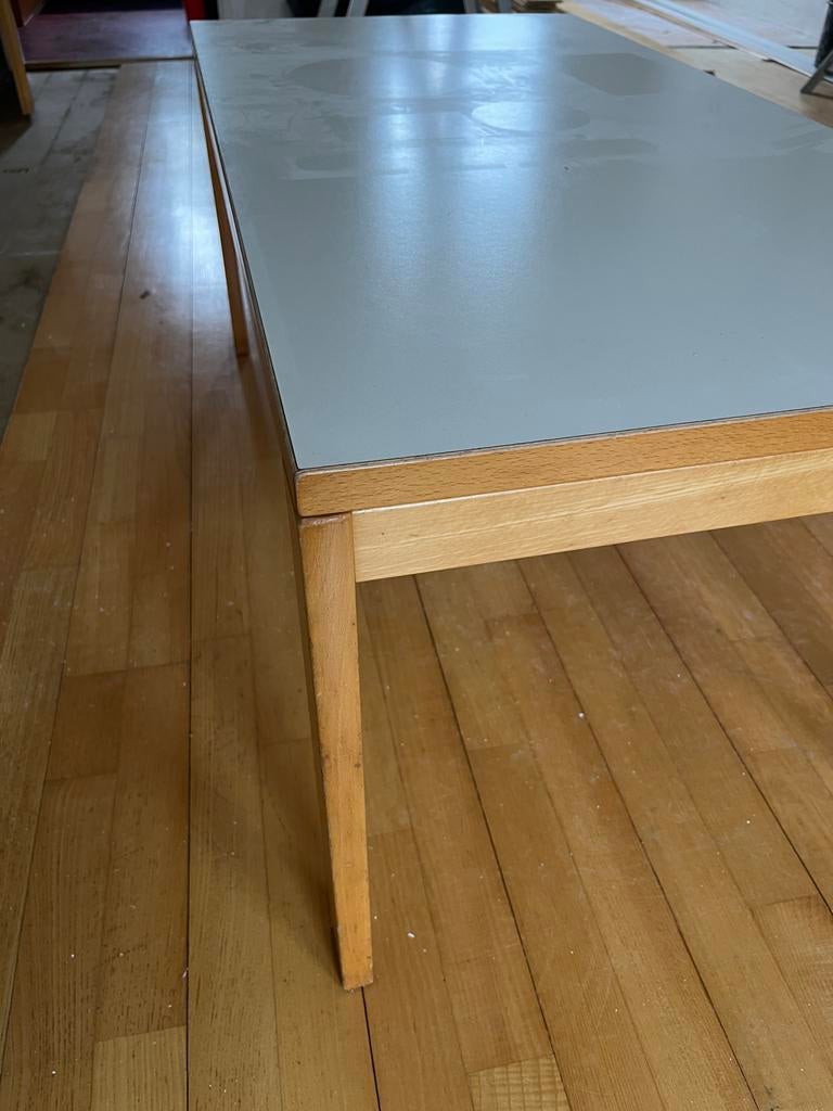 Scandinavische salontafel wit met beuken frame, Ophalen, Gebruikt, Overige houtsoorten