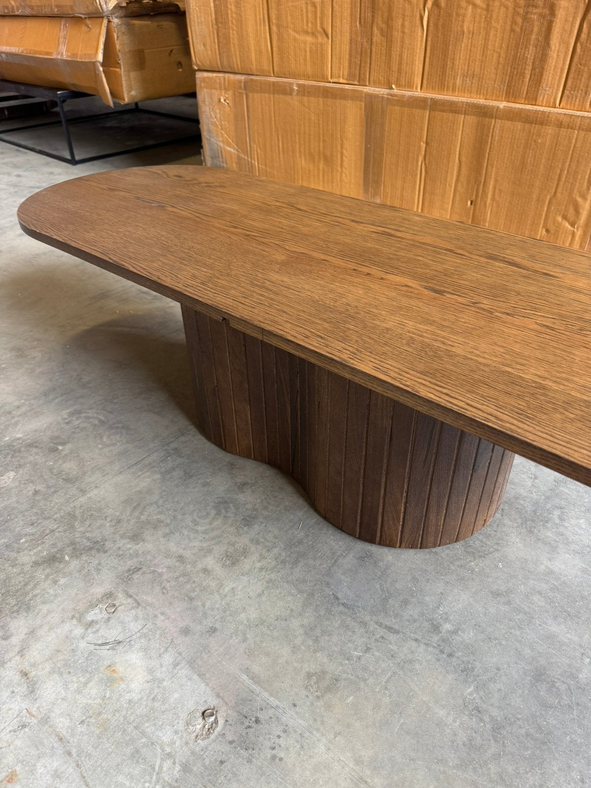 Salontafel - organisch - ovaal - walnoot, Ophalen, 100 tot 150 cm, 50 tot 100 cm, Zo goed als nieuw