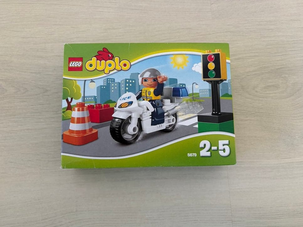 Lego Duplo Politie Motor (5679) compleet met doos, Ophalen of Verzenden, Compleet, Duplo, Complete set