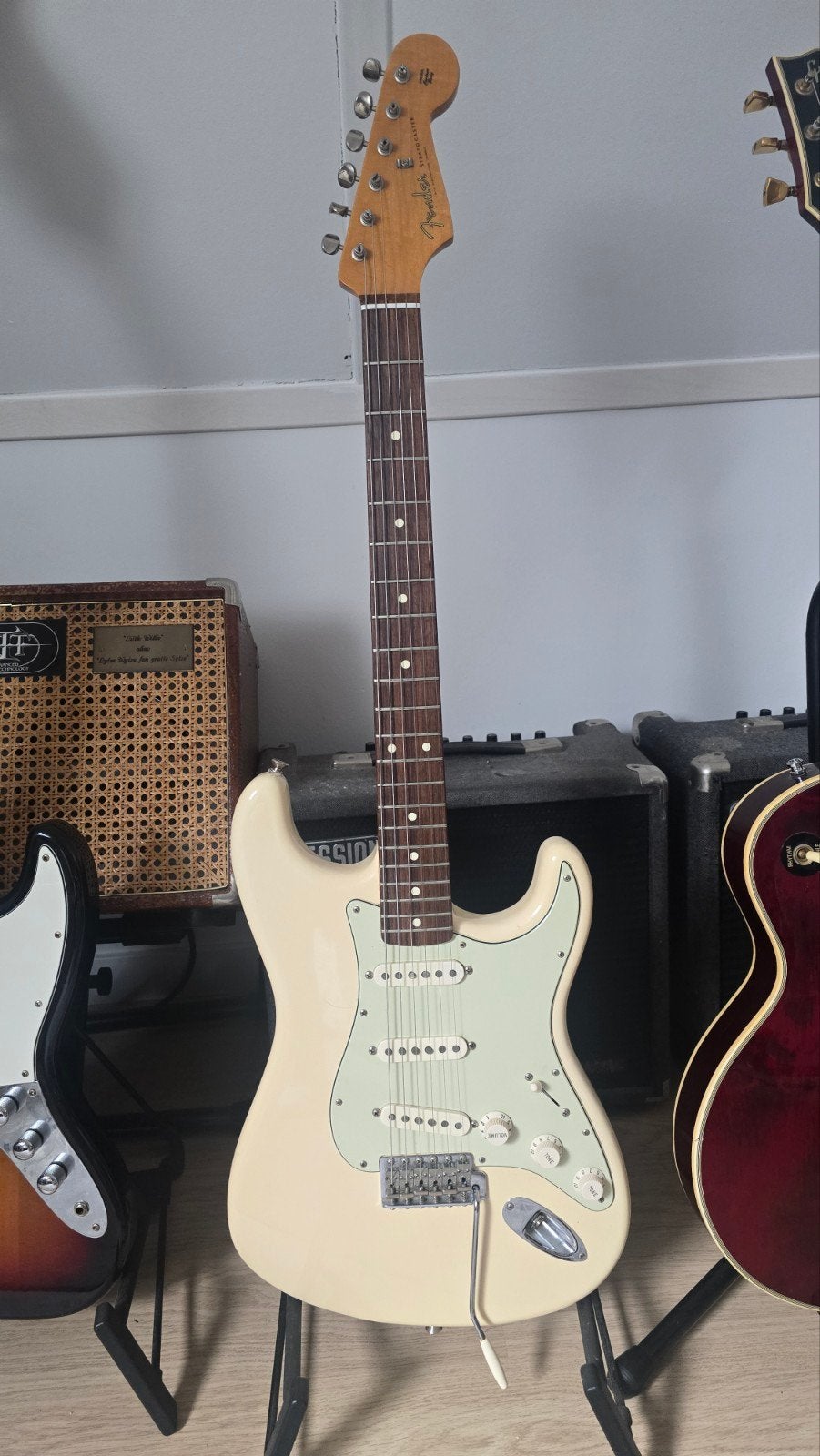 Fender Stratocaster John Mayer Olympic White Big Dippers, Ophalen of Verzenden, Zo goed als nieuw, Solid body, Fender
