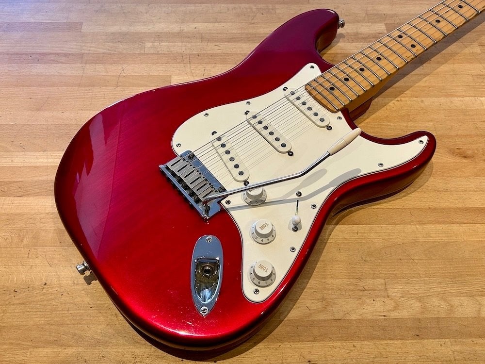 Fender 1995 American Standard Stratocaster Crimson Burst, Ophalen of Verzenden, Gebruikt, Solid body, Fender
