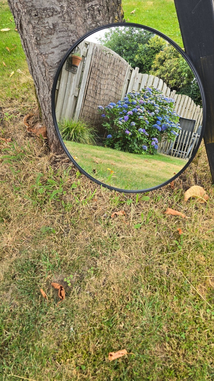 Ronde Zwarte Spiegel, Huis en Inrichting, Woonaccessoires | Spiegels, Ophalen, Rond, 50 tot 75 cm, Minder dan 100 cm