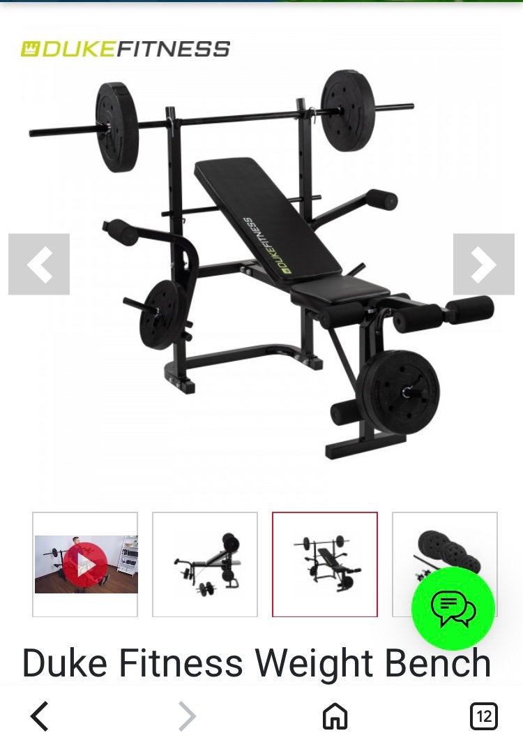 Duke Fitness Weight Bench Set | Halterbank + gewichten -, Ophalen, Zo goed als nieuw, Fitnessbank