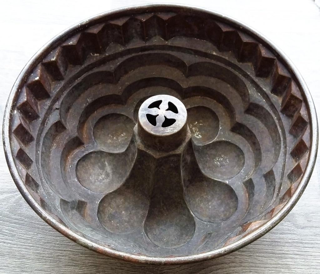 Om 1900 GROTE Rood Koper Bakvorm Tulband Cakevorm Bakker, Antiek en Kunst, Antiek | Koper en Brons, Ophalen of Verzenden, Koper