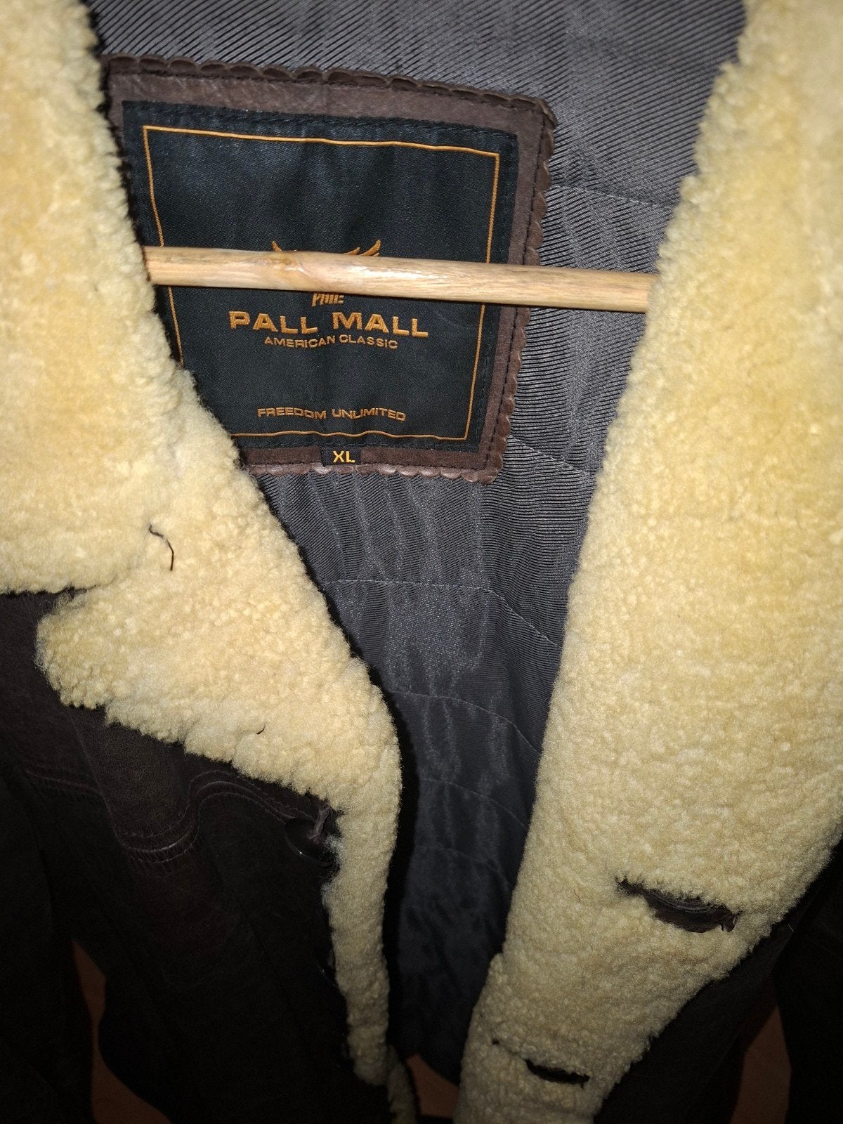 Pall Mall American Classic Leren Jas met Bontkraag - Maat XL, Kleding | Heren, Bruin, Maat 56/58 (XL), Pall Mall, Ophalen of Verzenden
