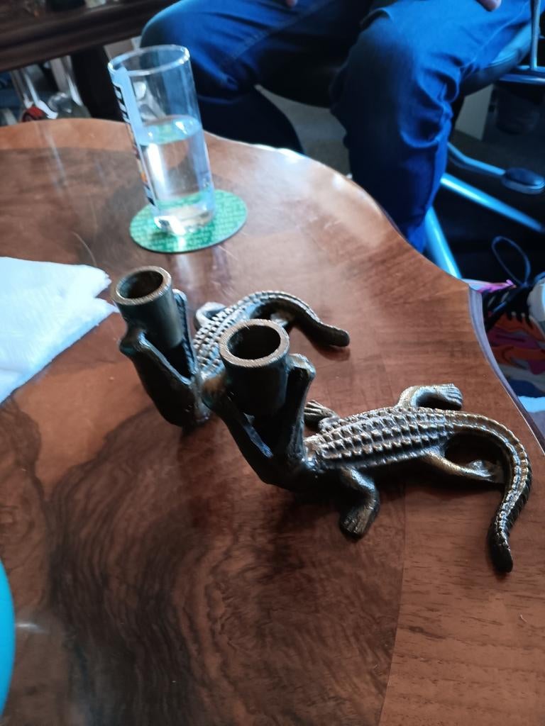 Krokodil Kandelaars - Set van 2, Ophalen of Verzenden