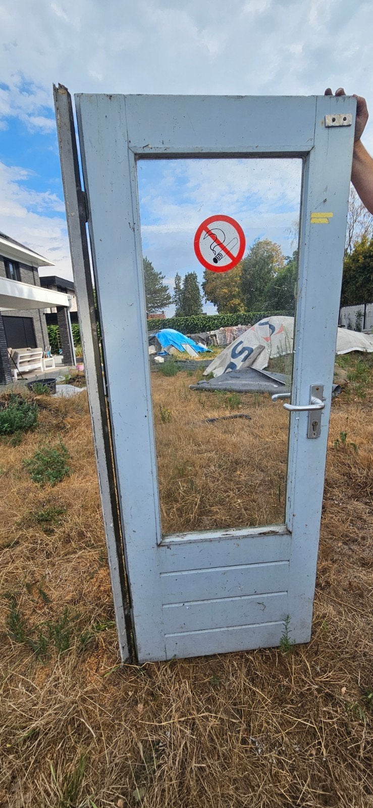 GRATIS AFHALEN Opdekdeur met glas, 70,5x190 cm, Doe-het-zelf en Verbouw, Deuren en Horren, Ophalen, Minder dan 80 cm, Binnendeur