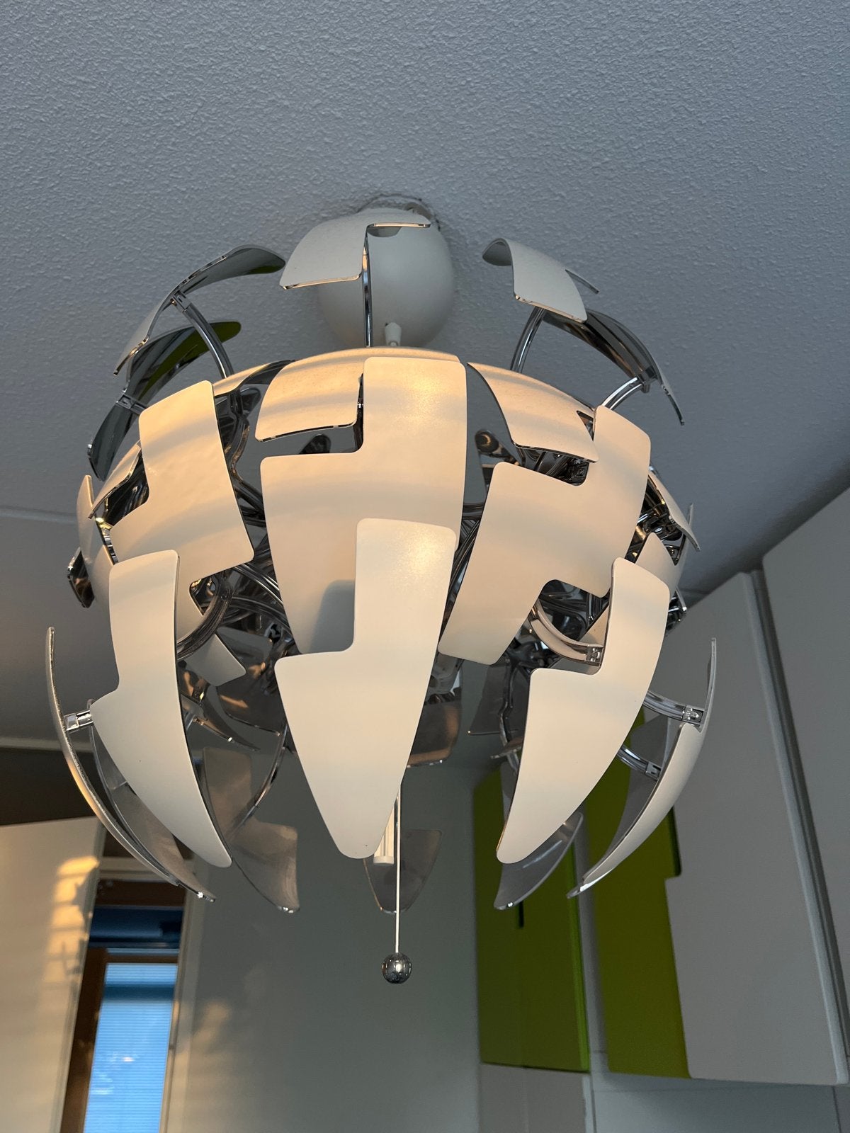 Hanglamp - Wit/Zilver, Uitschuifbaar IKEA PS 2014, Ophalen of Verzenden, Zo goed als nieuw, Kunststof, 50 tot 75 cm