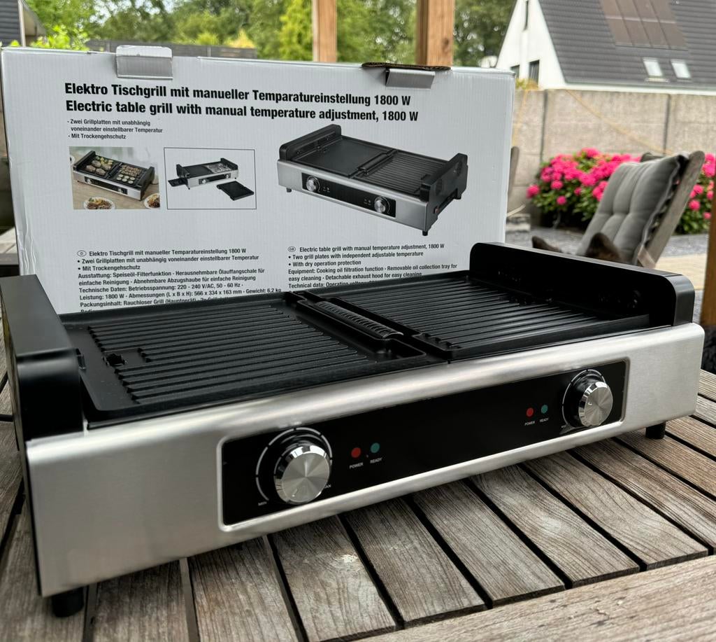 Grillplaat 1800 watt, Ophalen of Verzenden, Zo goed als nieuw