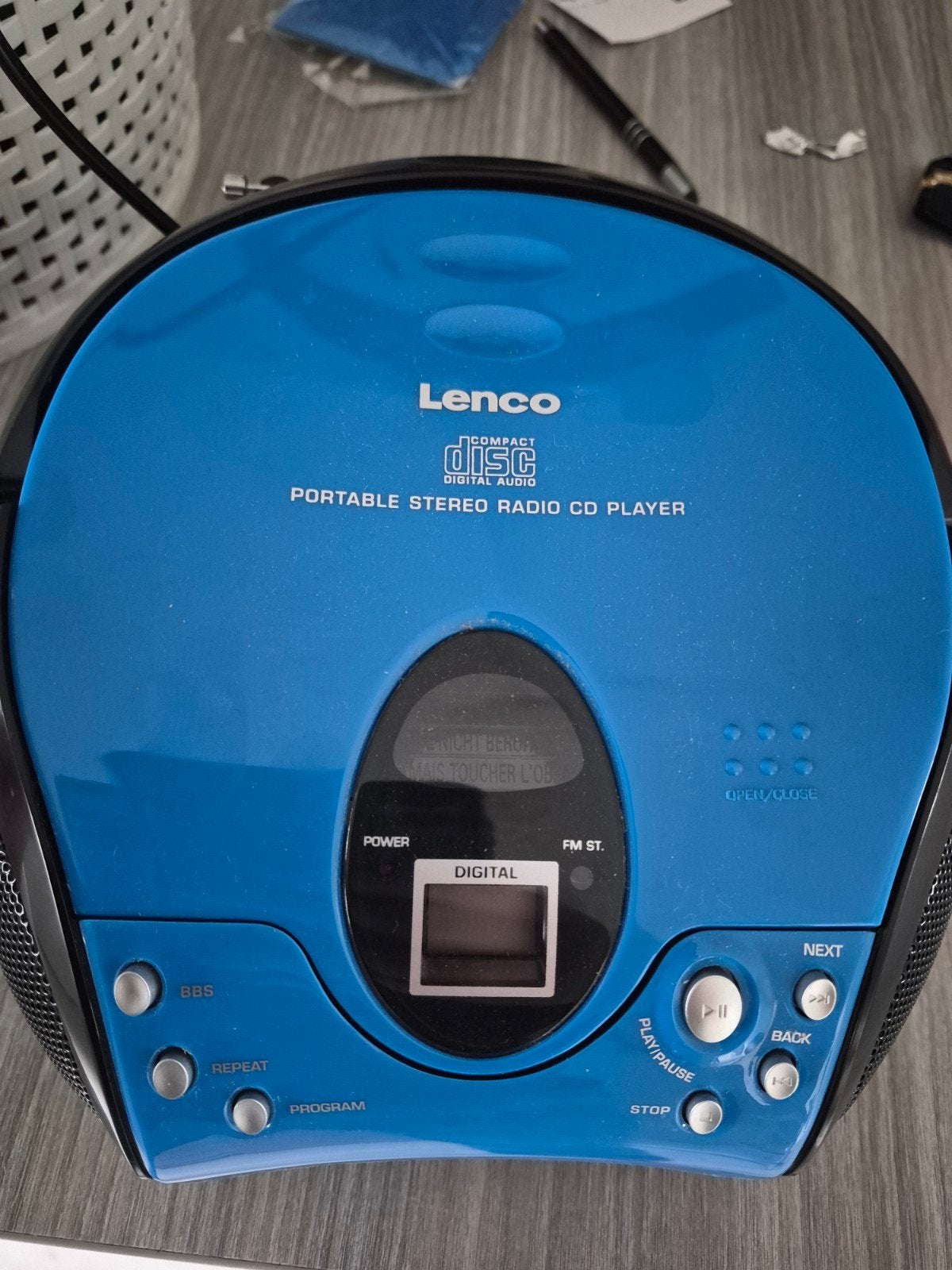 Lenco draagbare stereo radio CD-speler - Blauw, Ophalen, Zo goed als nieuw, Overige merken, Draagbaar