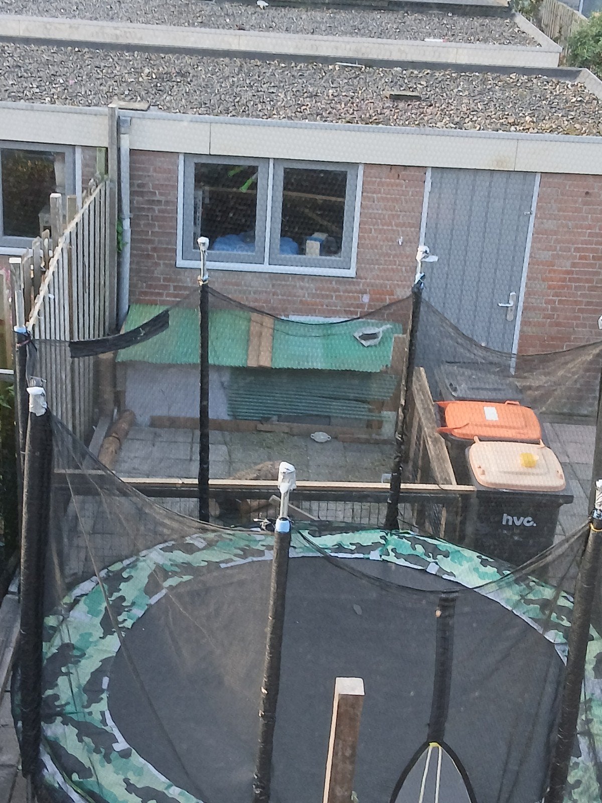 Trampoline met veiligheidsnet - Camouflage print, Ophalen, Gebruikt
