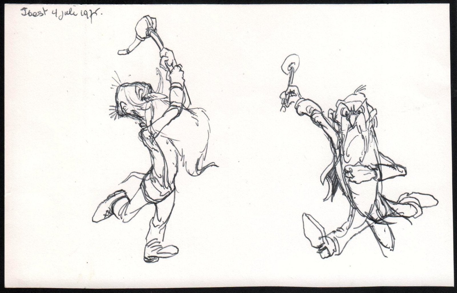 Jean Dulieu -Paulus de Boskabouter - professor Punt in actie, Verzenden, Tekening