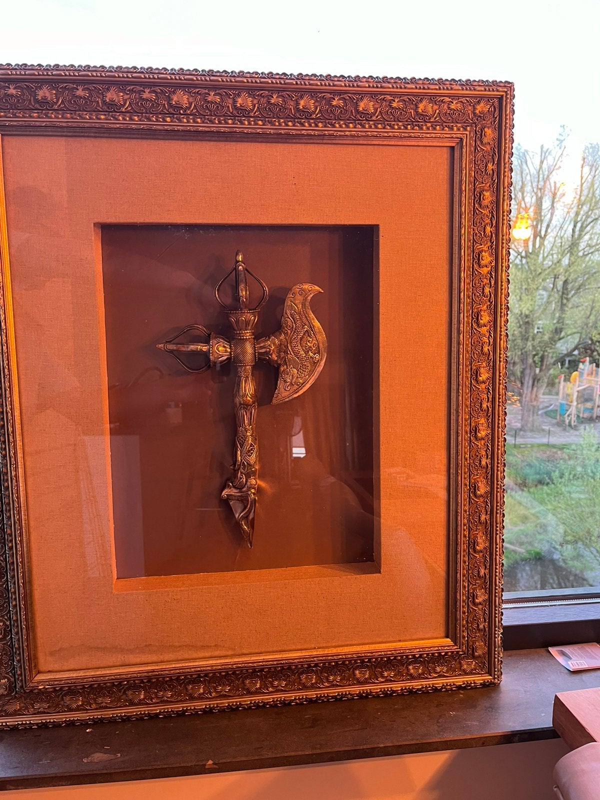 Mooie Tibetaanse geluk voorwerp in lijst in prijs verlaagd, Antiek en Kunst, Kunst | Schilderijen | Klassiek, Ophalen