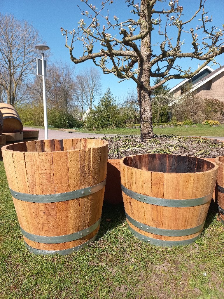 Kastanjehouten Vat Bloembak 3 varianten, Tuin en Terras, Ophalen, Rond, Nieuw, Balkon